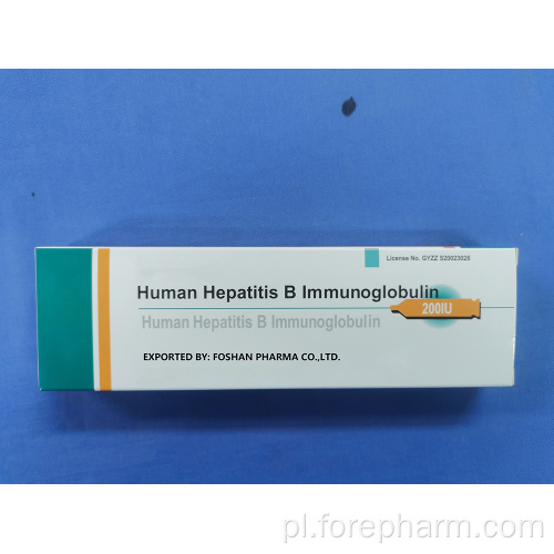 Oczyszczone hepaitis B Sulucja immunoglobuliny dla człowieka